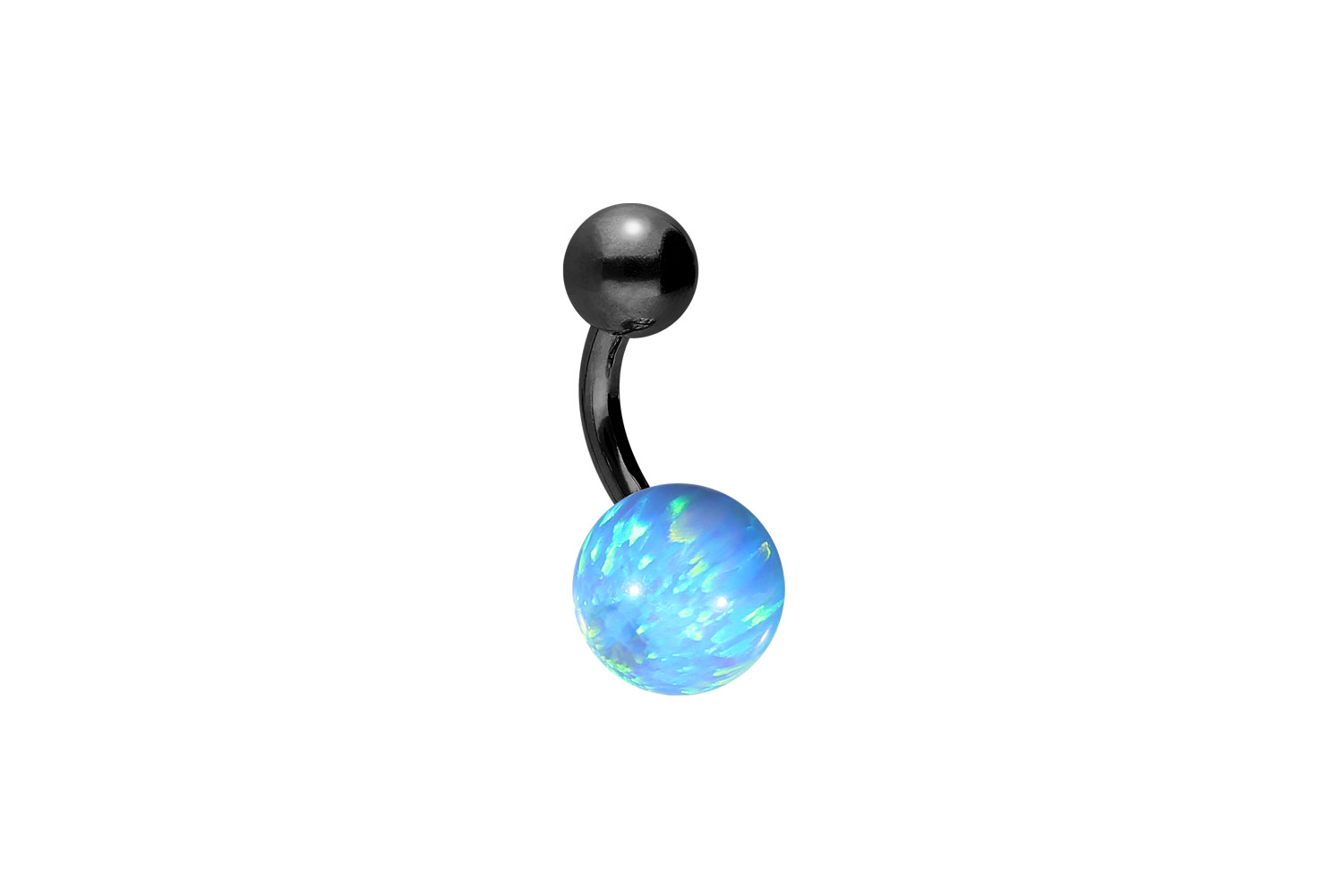 Chirurgenstahl Bananabell Piercing SYNTHETISCHER OPAL + CHIRURGENSTAHL-KUGEL